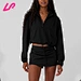 Stay on-trend with our zipper crop top. The unique design of this top features a trendy zipper closure, adding a fashionable touch to any outfit.